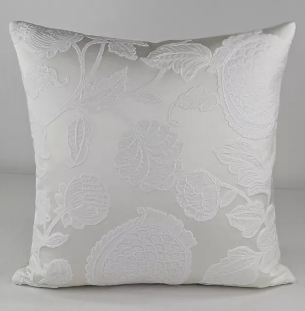 John Lewis Cushion Cover 18”x18” Elegant Embroidered Ivory Cream