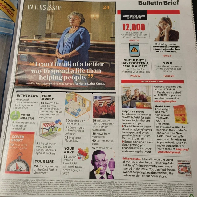 AARP BULLETIN JANUARY/FEBRUARY 2024 Money Money Money 2024 NEW £3.15