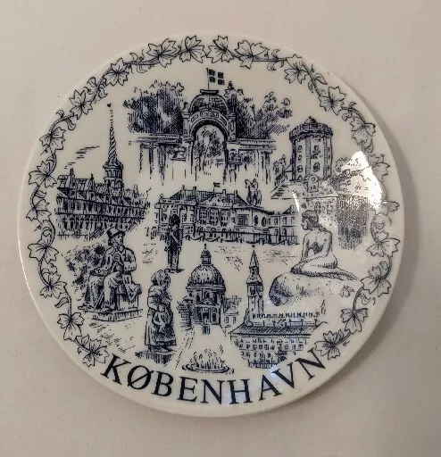 Vtg KOBENHAVN DANMARK SOUVENIR Decorative Wall Plate COPENHAGEN Sm Ring Trinket