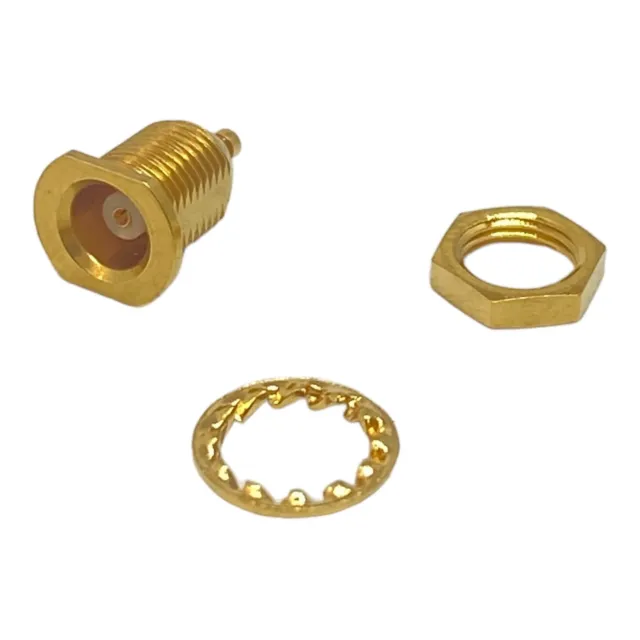 005.01.2212.191 IMS MCX (F) Straight Bulkhead To Panel Mount Gold Plated Coaxial