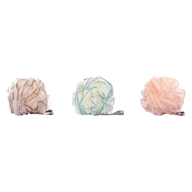 3 piezas exfoliante de piel de ducha baño de bebé flores ducha envoltura para cabello