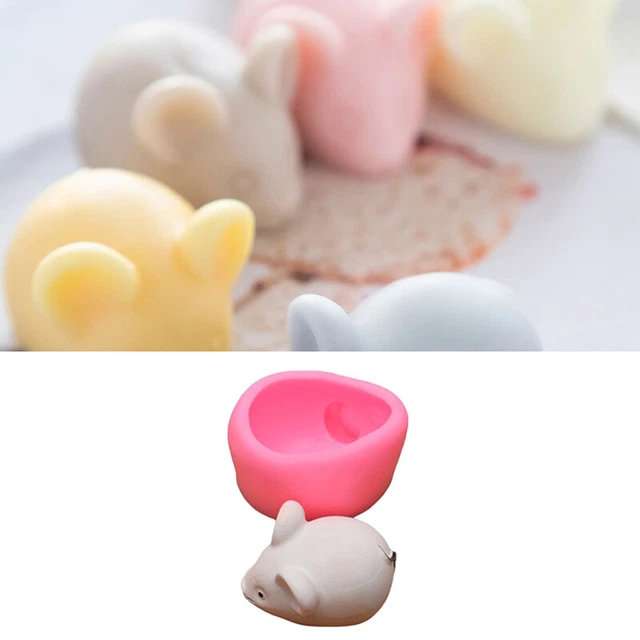 3D lindo molde de silicona para velas de ratón moldes de yeso hecho a mano jabón decoraI4Z8