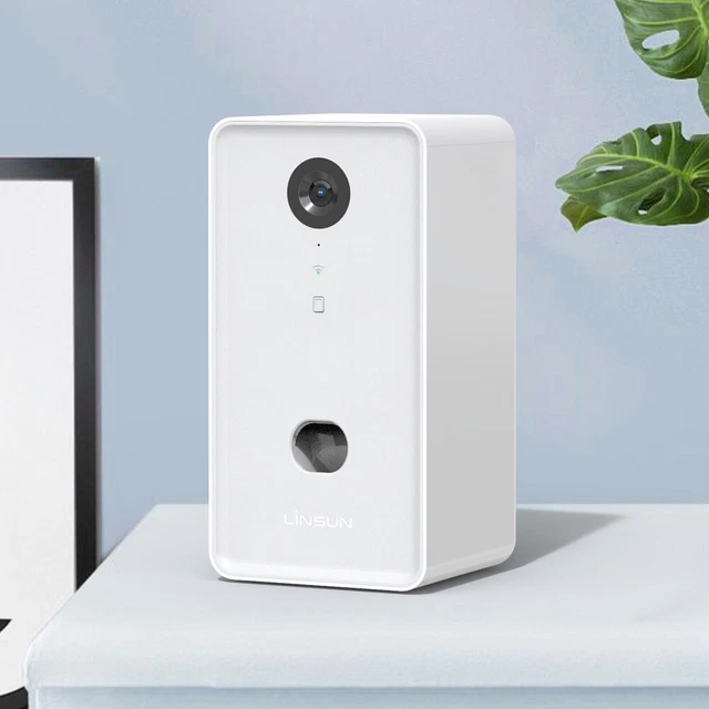 Interactive Home Pet HD Camera With Treat Dispenser - White