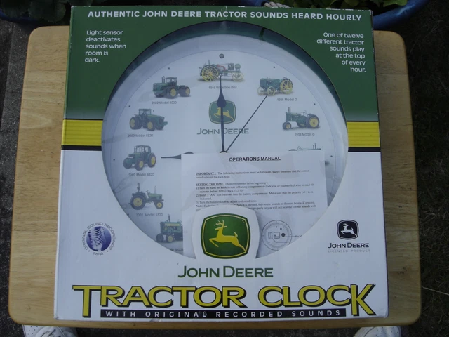 John Deere Tractor Clock With Original Sound Recordings & Light Sensor BRAND NEW