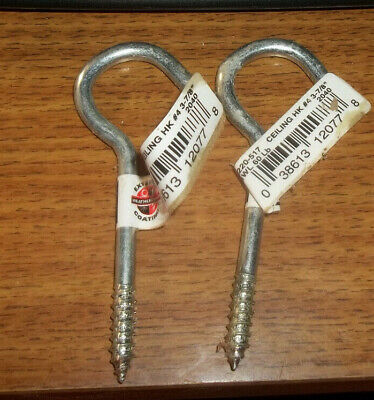Lot of 2 National Hardware N220-517 #4, 3-7/8" Zinc Plated Ceiling Hook 60 lb.