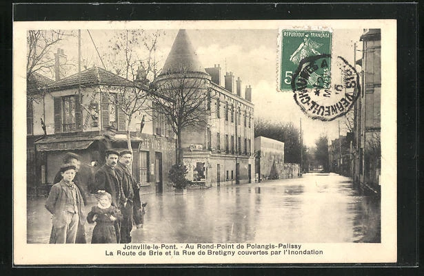 CPA Joinville-le-Pont, Inondations / inondation, Au Rond-Point de Polangis-Pali