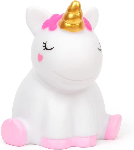 Luce notturna per Bambini Unicorno, 4 Colori, Batterie incluse, 20 Ore di Auton