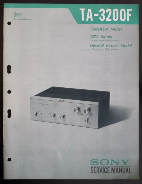 Original SONY TA-3200F Stereo Amplifier Service-Manual/Diagram/Parts List o132