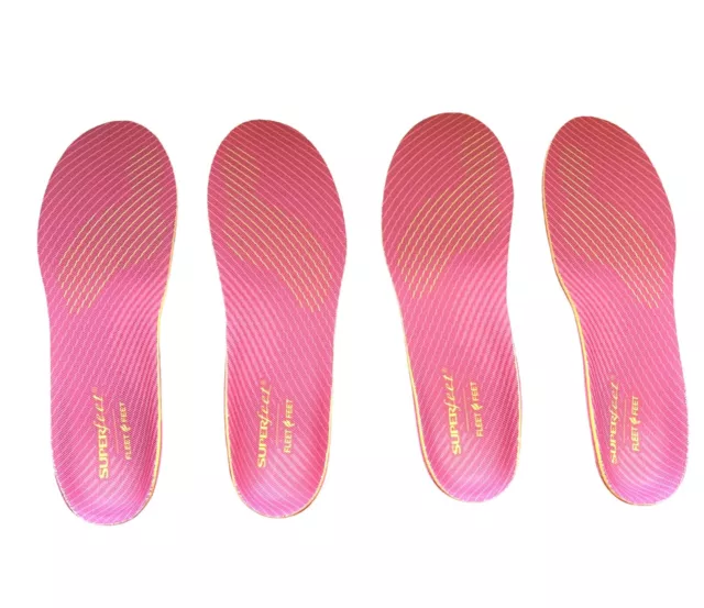 Set 2 Fleet Feet Superfeet Foot Insoles Sz C Womens 6.5 7 7.5 8 Untrimmed Pink