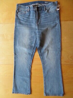 Nuovo da Donna Gap Capri Luce Blu Jeans Denim Corto Pantaloni Misura 32T 32 Alto