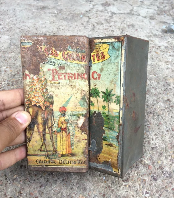 Vintage Nizam Egyptian Handmade John Petrino & Co Cigarette Adv Tin Box CG362