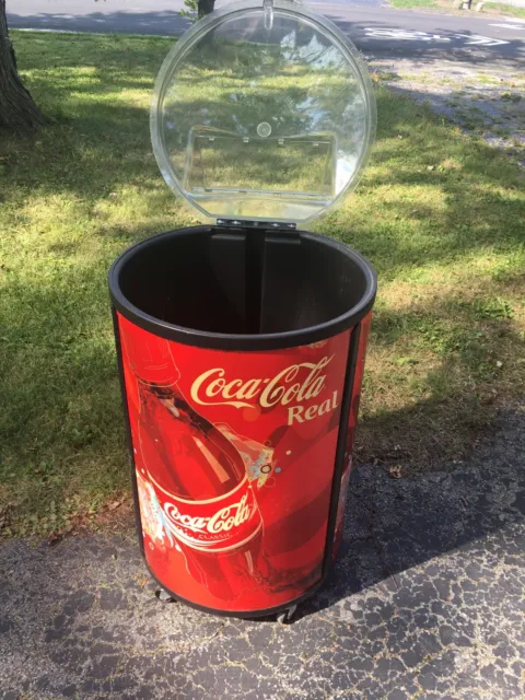 Round Coca-Cola Rolling Ice Chest Mancave tailgate party cooler