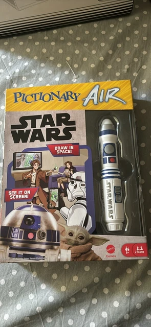 Gioco Da Tavolo Pictionary Air Star Wars Con Penna Lightpen R2-D2: Disegna In Aria E Indovina, Due Livelli Di Indizi, Per Bambini E Adulti, HHM48