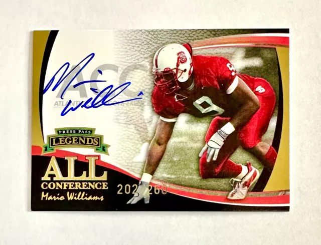 2006 Mario Williams Press Pass Auto /260 RC Rookie Signed Legends PP NCSU Gold
