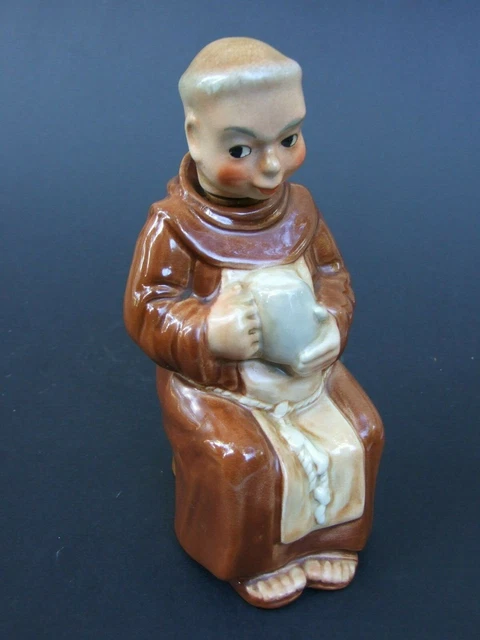 Vintage1950's Decanter Friar Tuck Monk Fine German, Porcelain Decanter- Stopper