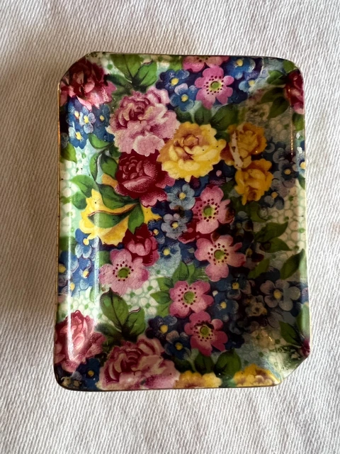 Royal Winton Grimwades Julia Small Ashtray Plate Made in England w Gold Numbers