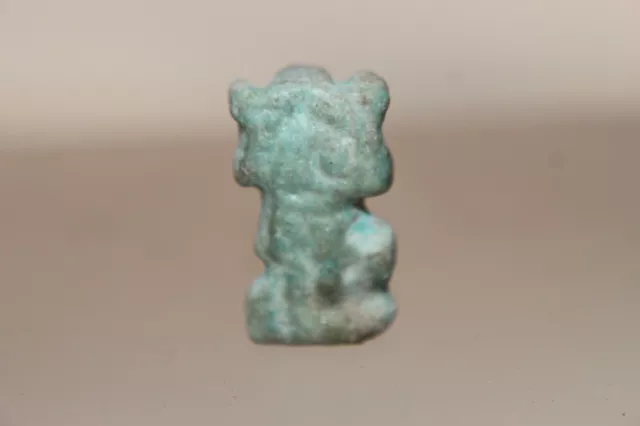 QUALITY ANCIENT EGYPTIAN FAIENCE SHU AMULET 26th DYN 680 BC DYNASTIC