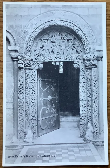 Prior's Door Ely Cathedral Salmon Photostyle Vintage Postcard