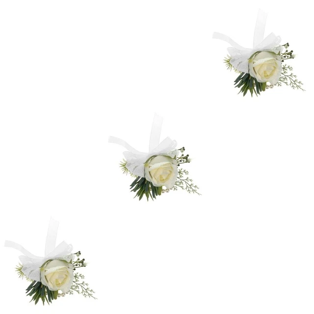 Botonero decorativo cintura corsés boda al aire libre White Wrist Flower Wed
