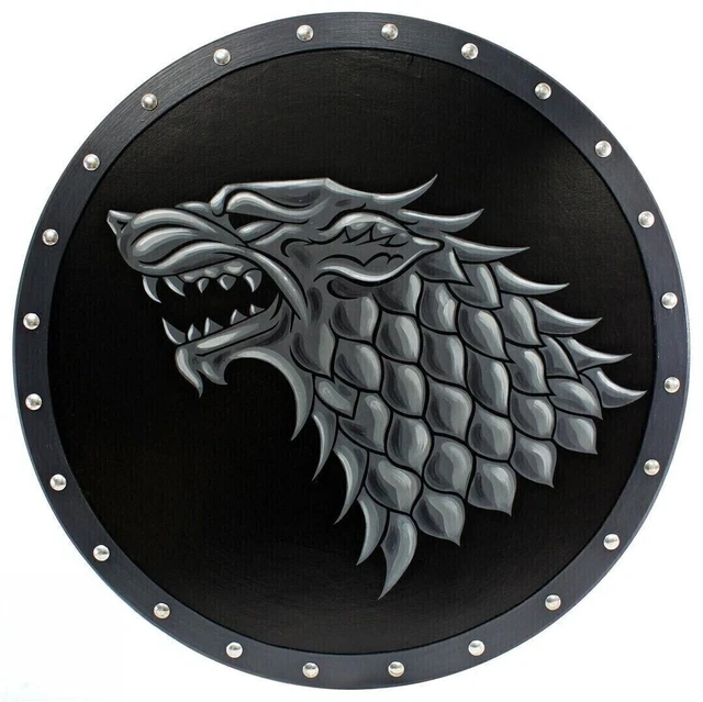 Viking Game of Thrones Shield Ned Stark Medieval Oak Direwolf Wodden shield