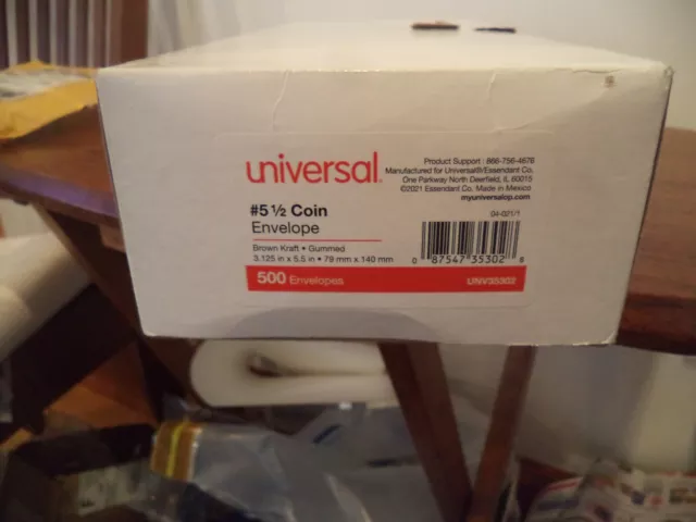 Universal Kraft Coin Envelope, #5, Light Brown, 500/Box (UNV35302)