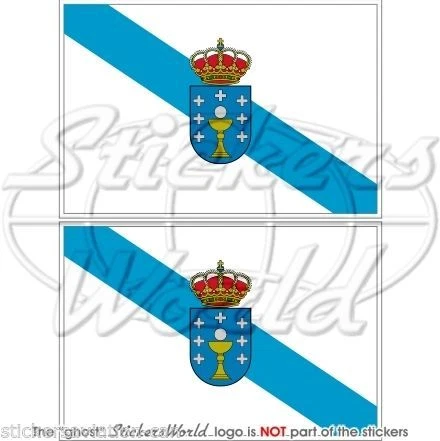 Galicien Flagge Aufkleber 7,6cm - 2er Set Vinyl Aufkleber Für Auto & Motorrad