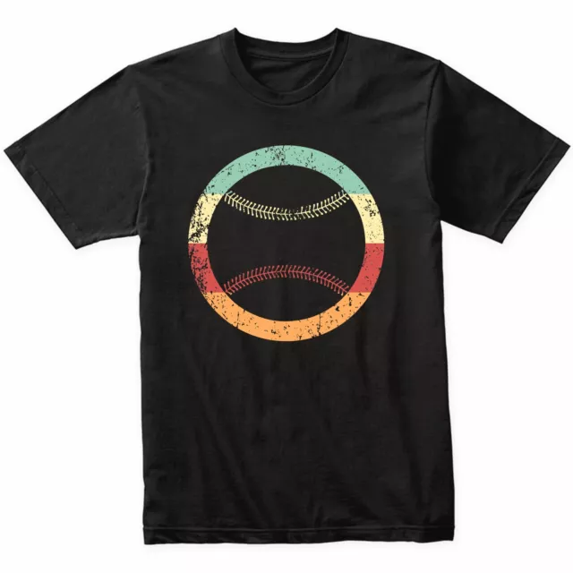 Softball Shirt - Retro Baseball Icon T-Shirt - Retro Colors