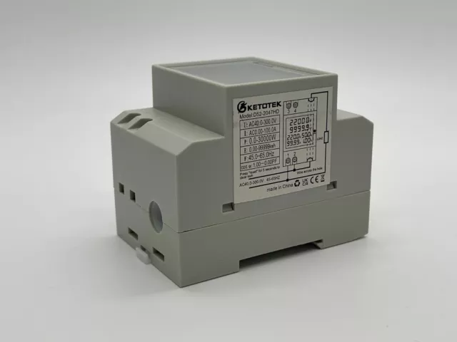 Din Rail AC Power Energy Meter Wattmeter 40-300V 100A Voltmeter Ammeter Monitor