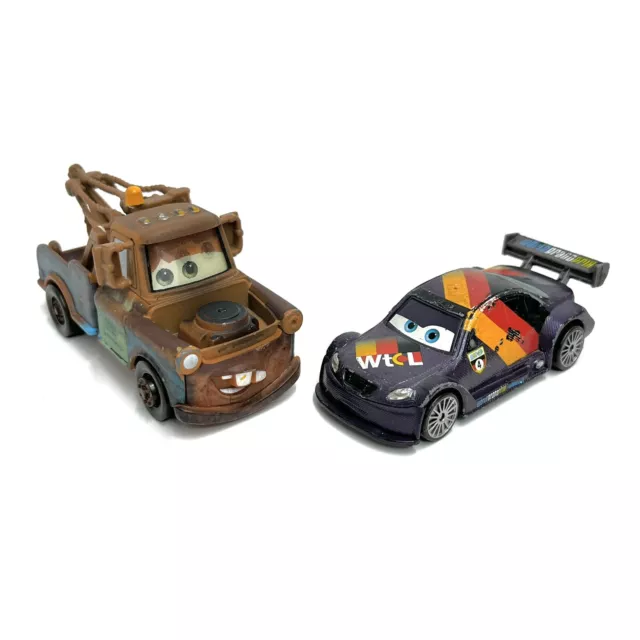 Disney Pixar Cars Tow Mater Truck  & Max Schnell Diecast Toy Car Loose Lot Of 2