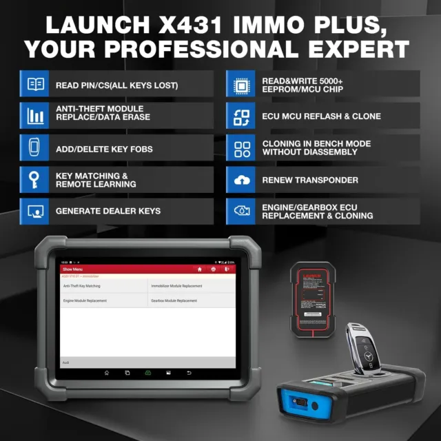 2024 LAUNCH X431 IMMO PLUS Auto diagnostics Key Clé IMMO Programming Codage ECU 3