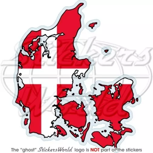 DÄNEMARK LandKarte-Flagge, Dänische Karte-Fahne Auto Aufkleber Vinyl Sticker