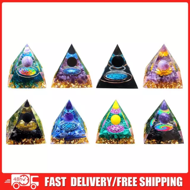 Crystal Pyramid Meditation Healing Home Bedroom Table Decoration Figure Gifts