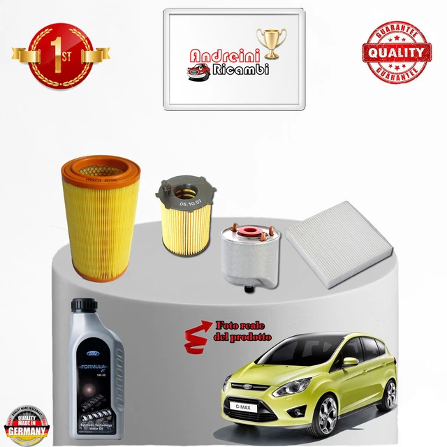 Kit Tagliando Ford 1.6 TDCi Kit Tagliando Ford Motorcraft Per Focus 3, C-Max 2 1.6 TDCi Dal 2011 - 3 Filtri 5 Litri Olio Tagliando C-Max 2 2011 - Foto 7