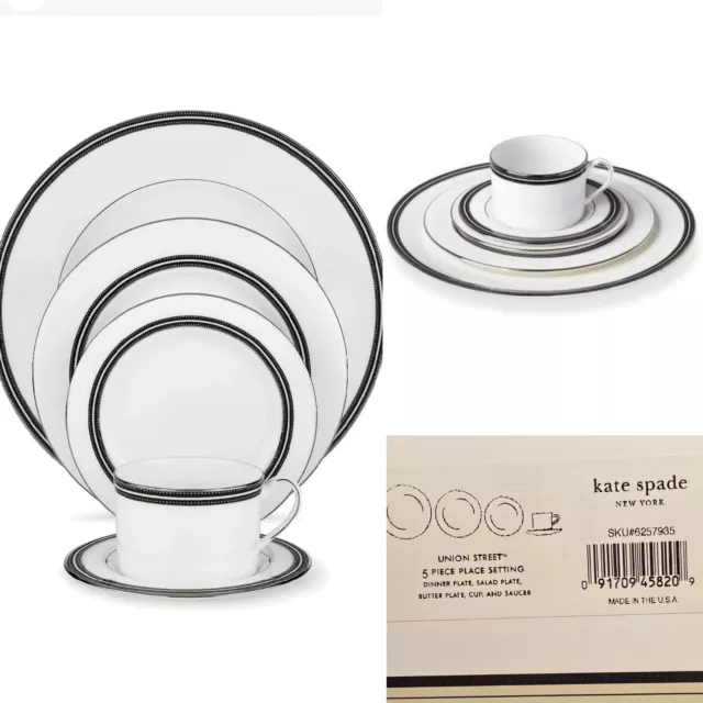 New in Box Lot of 2 KATE SPADE Union Street 5-Piece Place Settings by Lenox