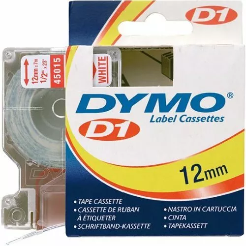 Dymo Schriftband D1 45015 rot/weiß 12mmx7m