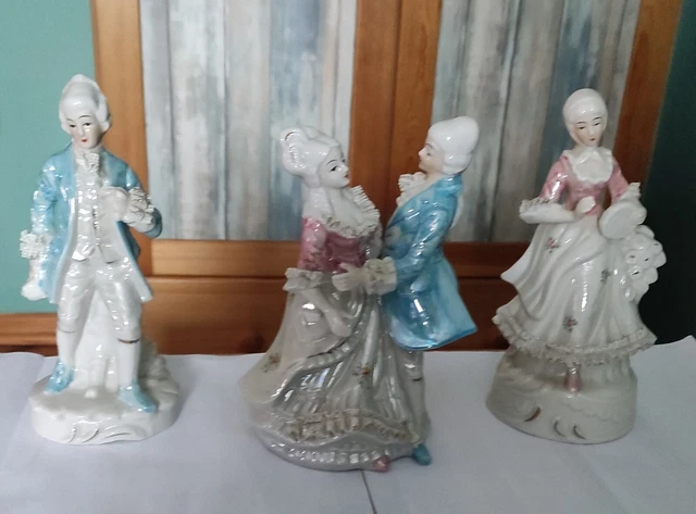 3 Porzellanfiguren Adelspaar 21 Hoch