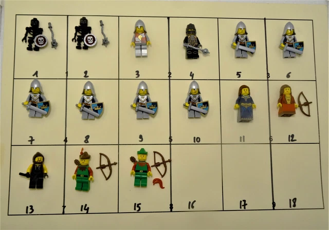 lego lot de 15 figurines castle
