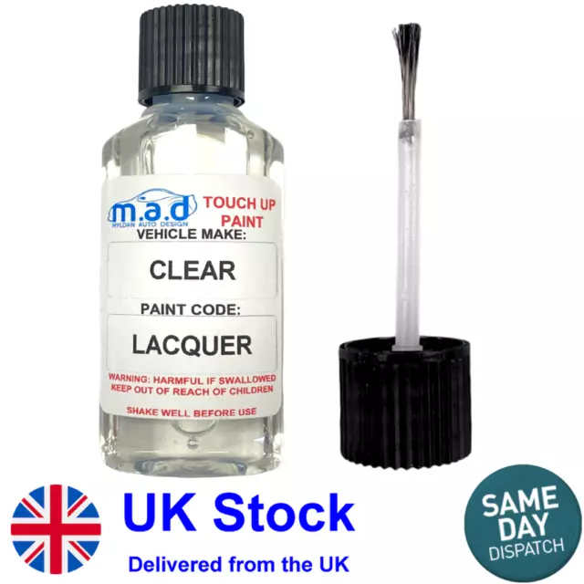 30ML Clear Lacquer Coat For Car Paint Touch Up Brush Scratch Chip Repair UK New