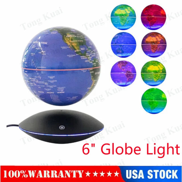 Globo Magnético Levitación Globo Globo Flotante Luz LED Mapa del Mundo Lámpara Nocturna Giratoria