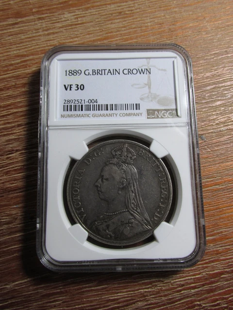 1889 Great Britain Silver Crown NGC VF 30