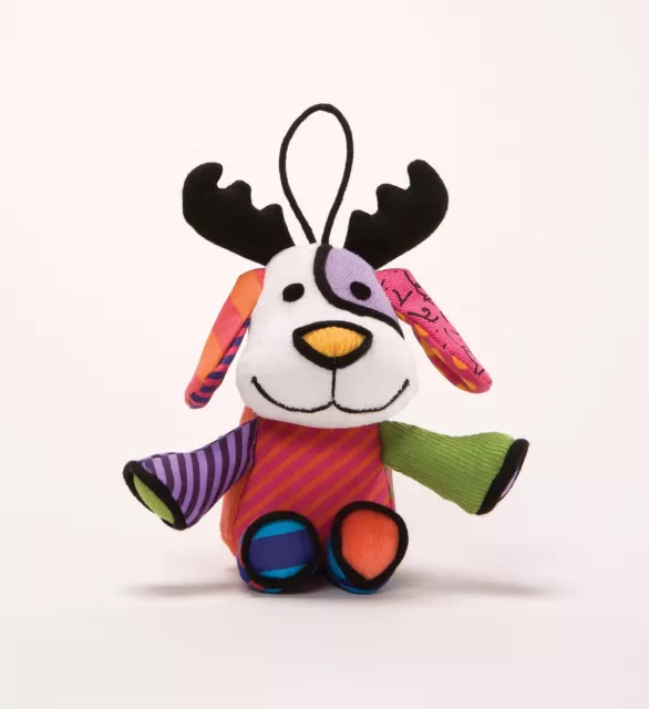 Britto Reindeer Dog Soft Plush Hanging Tree Ornament  NEW  16582