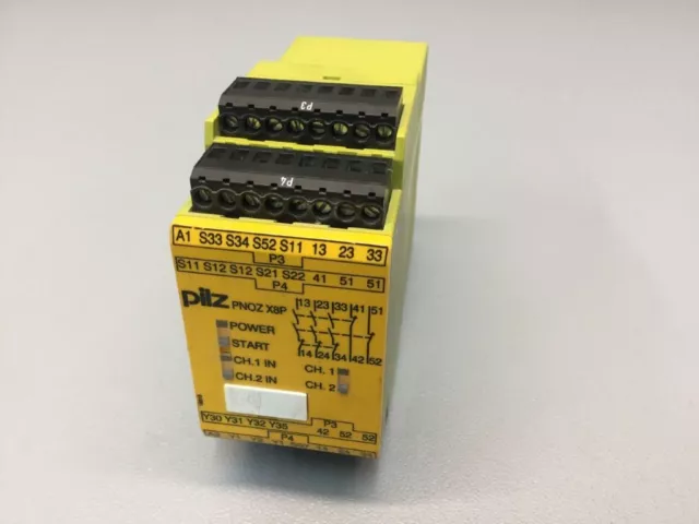 777760       - PILZ -       PNOZ X8 P24VDC 3N/O 2N/C 2SO /     Safety relay USED