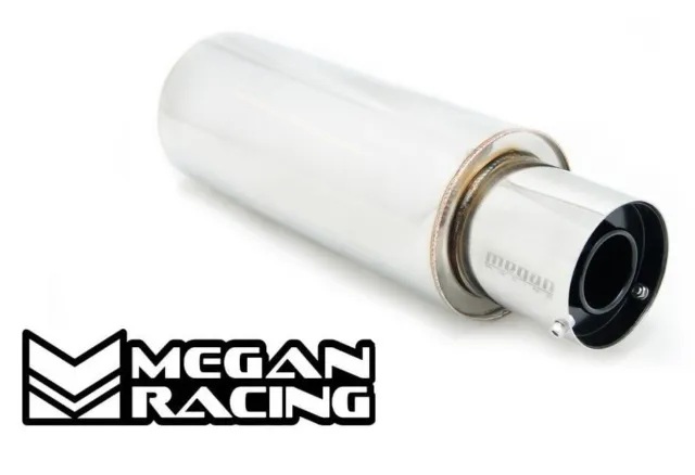 Megan 4" Tip Universal Exhaust Muffler M-N1 Turbo Na Jdm Dtm 2.5" Inlet