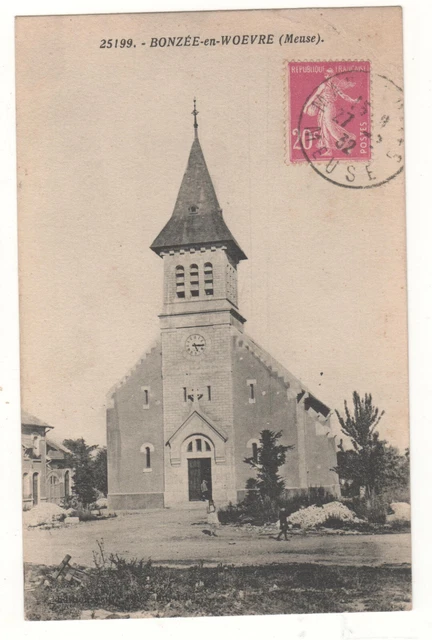 CPA 55 - BONZÉE-en-WOËVRE : L'ÉGLISE (MEUSE) ÉCRITE