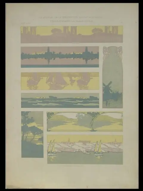 Landscape Art Nouveau - 1901 Lithograph - Maurice Dufrene