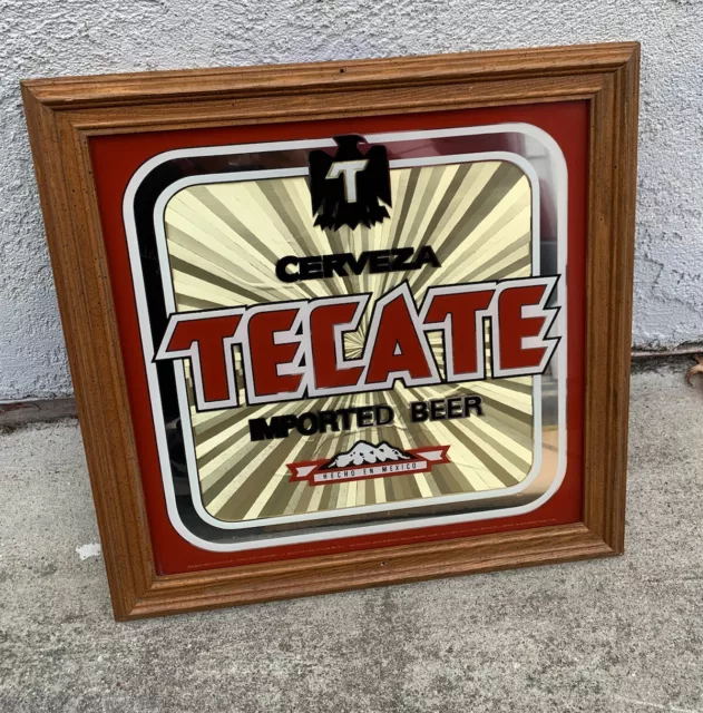 Tecate Cerveza Beer Mirror sign imported beer Rare Mancave Home Decor See Pics