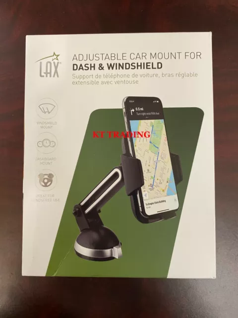 LAX Universal CRANE GRIP Dash Windshield Hands-Free Car Mount Phone Holder