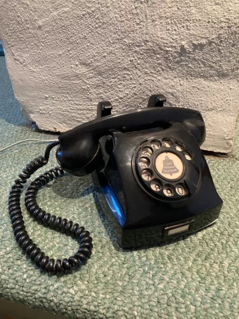 Vintage Black Bakelite Rotary Dial telephone RARE wall/desk phone combo working