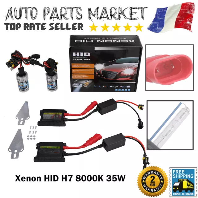 Kit Xenon HID H7 8000K Slim Ballast Feux Phare AUTO 35W ANTI ERROR OBD