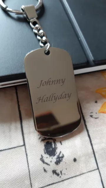 Porte Clé Johnny Hallyday acier inoxydable 2